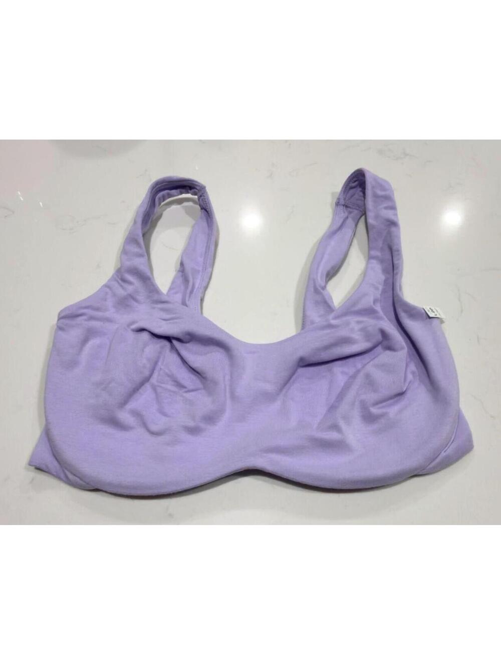 Victoria's Secret PINK Lavender Cotton Unlined Scoop Bra Size Large